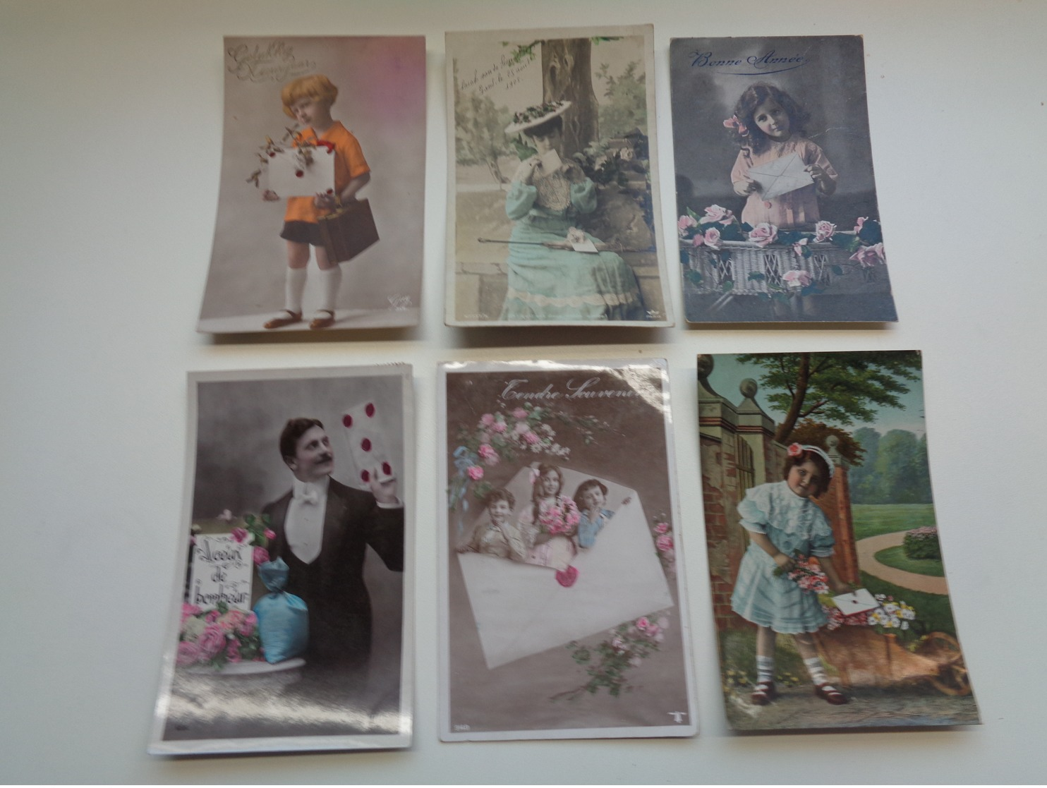 Beau lot de 60 cartes postales de fantaisie lettres  lettre     Mooi lot van 60 postkaarten fantasie brieven  brief