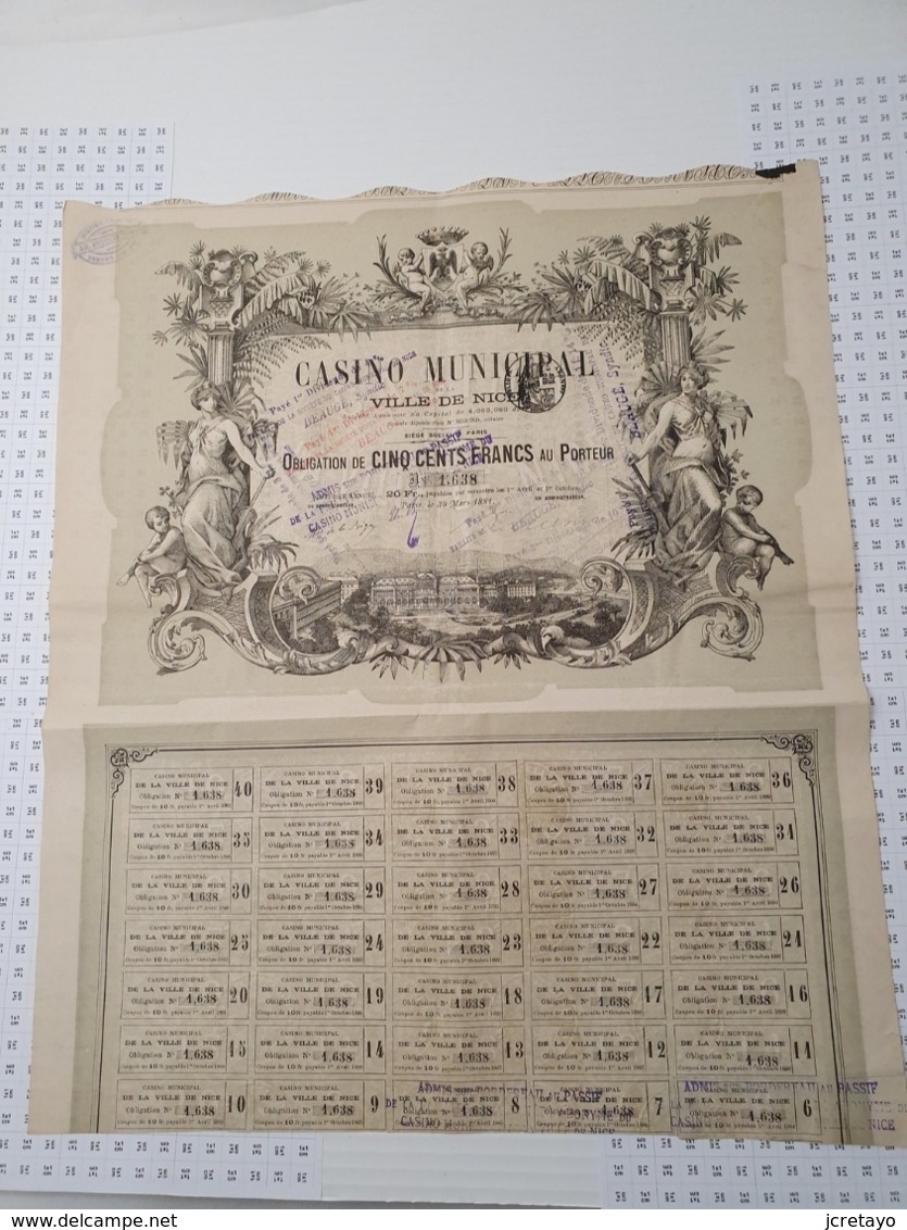 Casino Municipal De La Ville De Nice En 1881, Déco Exceptionnelle! - Casino'