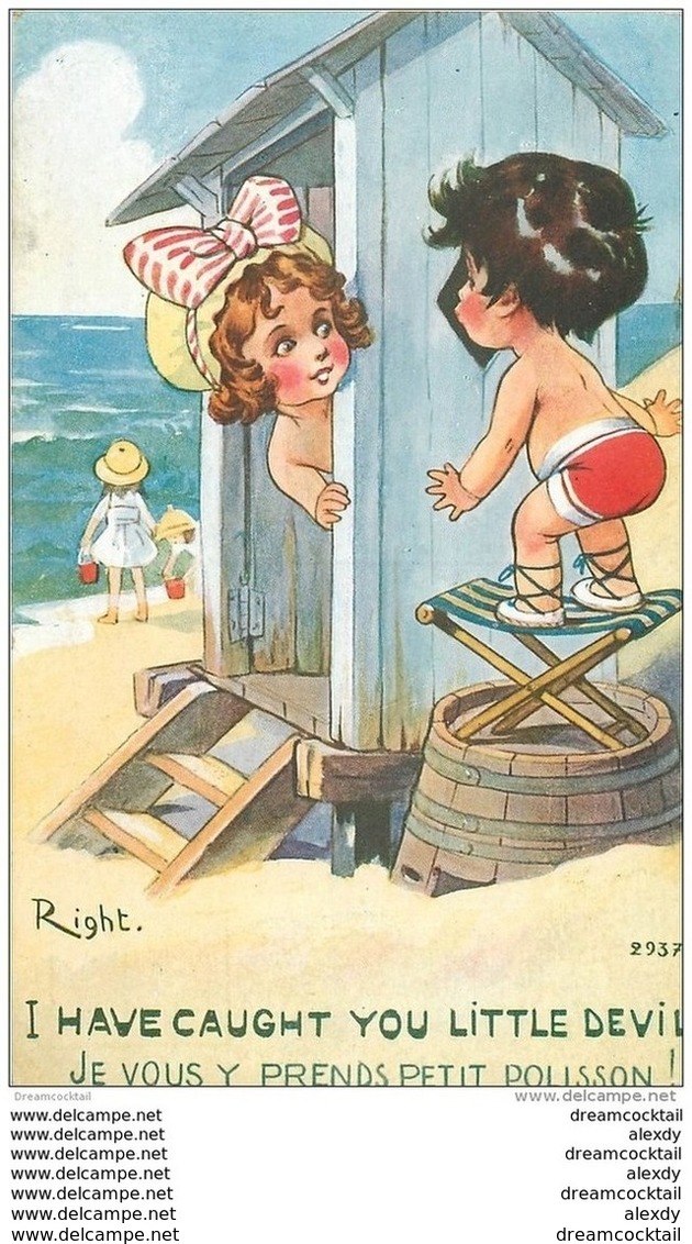 WW RIGHT Illustrateur. Je Vous Y Prends Petit Polisson 1918 - Right