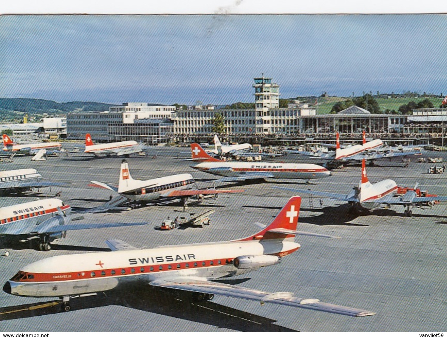 AEROPORTO-AEROPORT-AIRPORT-FLUGHAFEN-ZURICH-KLOTEN-VERA FOTOGRAFIA VIAGGIATA IL 16-8-1965 - Aerodromi