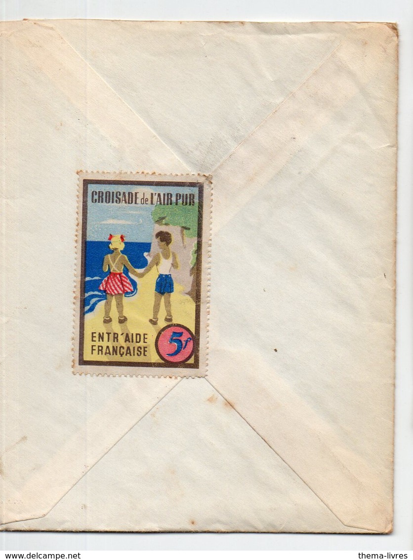 (erinnophilie,) Vignette CROISADE DE L'AIR PUR Au Verso D'une Enveloppe De 1956 (PPP21375) - Lettres & Documents