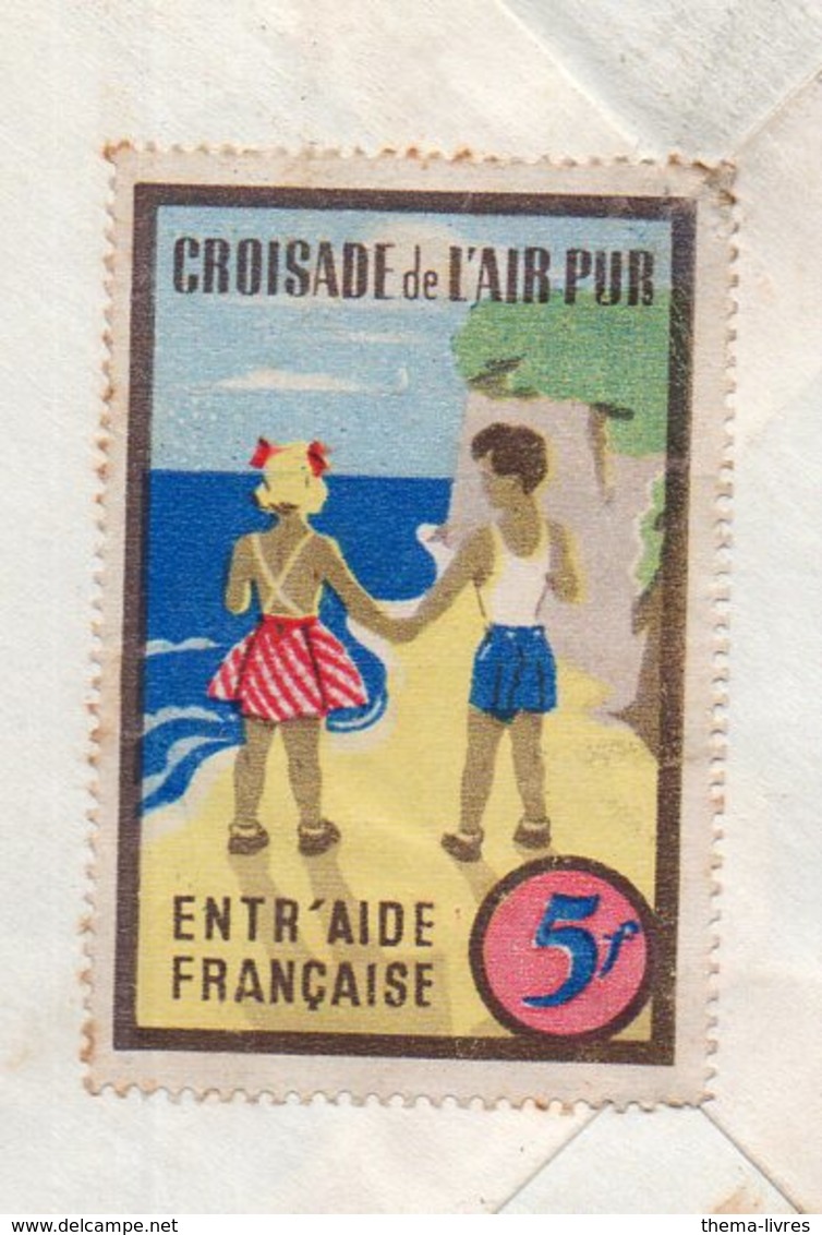 (erinnophilie,) Vignette CROISADE DE L'AIR PUR Au Verso D'une Enveloppe De 1956 (PPP21375) - Brieven En Documenten