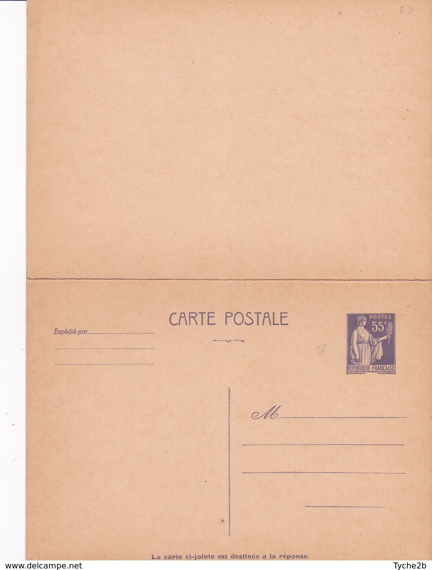 Enveloppe Paix 55 C Violet C3 Neuve Réponse Payée - Umschläge Mit Aufdruck (vor 1995)