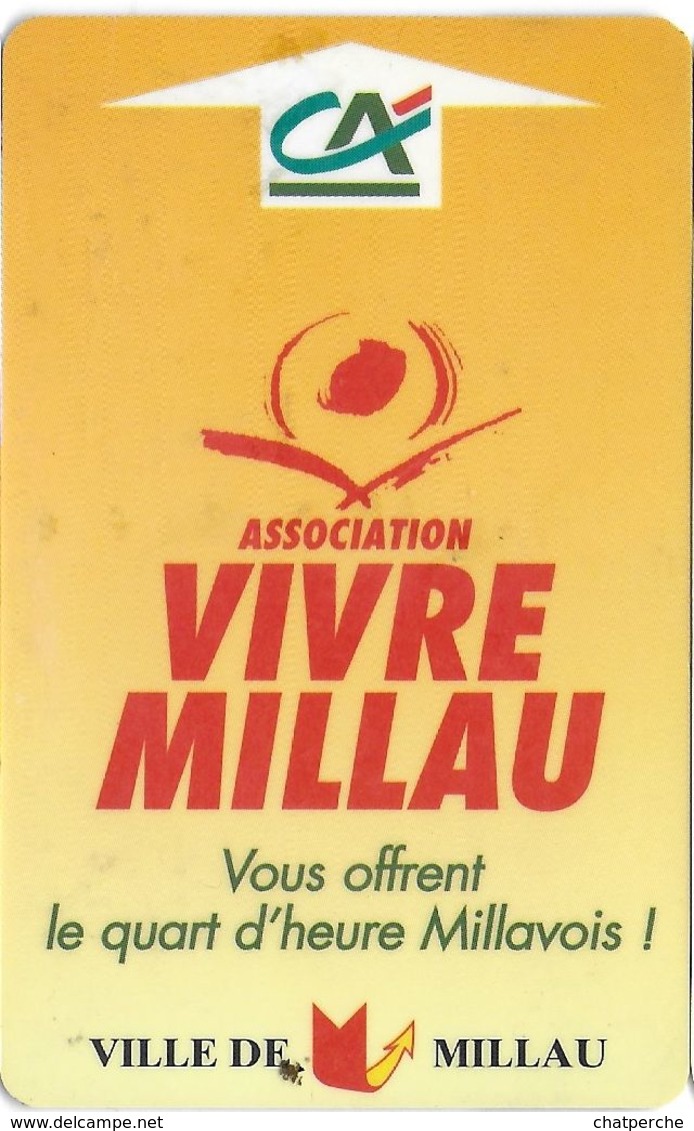 CARTE DE STATIONNEMENT BANDE MAGNÉTIQUE MILLAU 12 AVEYRON  ASSOCIATION VIVRE MILLAU - Scontrini Di Parcheggio