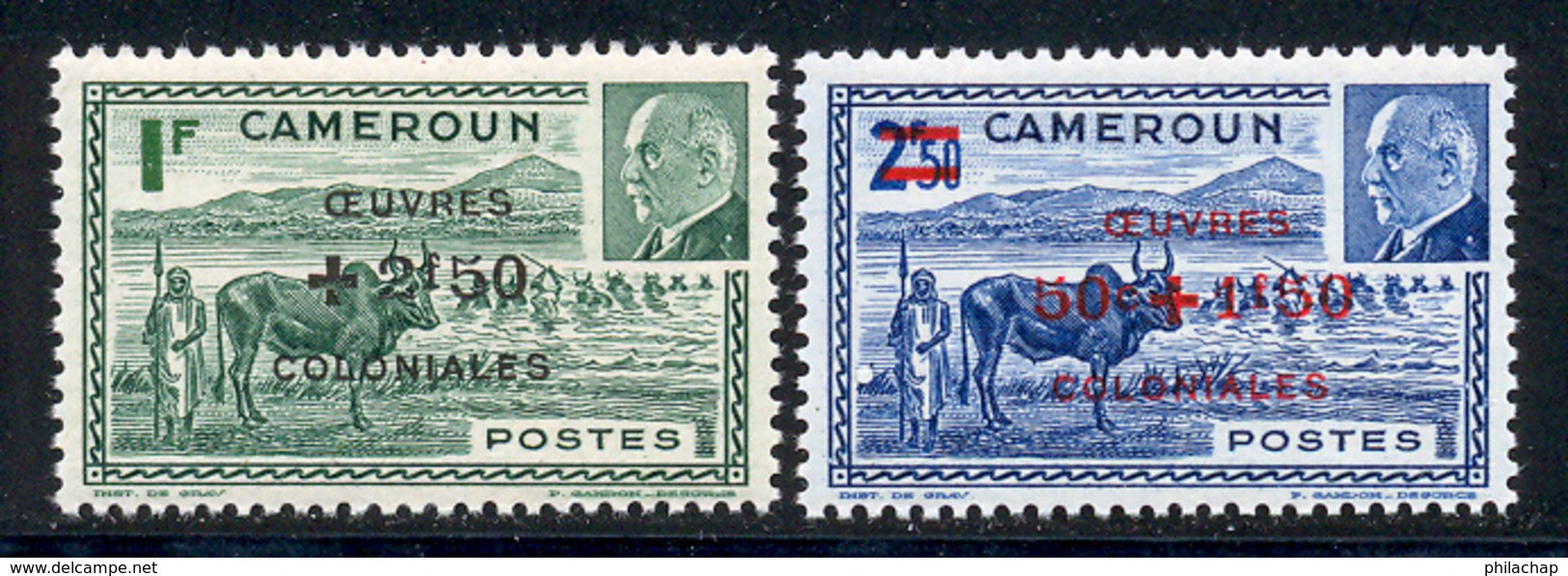 Cameroun 1944 Yvert 263 / 264 ** TB - Neufs