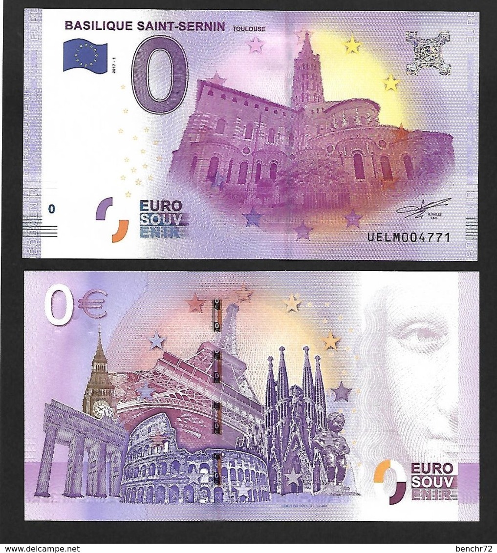 Billet Touristique 0 Euro Souvenir - 2017 - BASILIQUE SAINT-SERNIN - TOULOUSE - Private Proofs / Unofficial