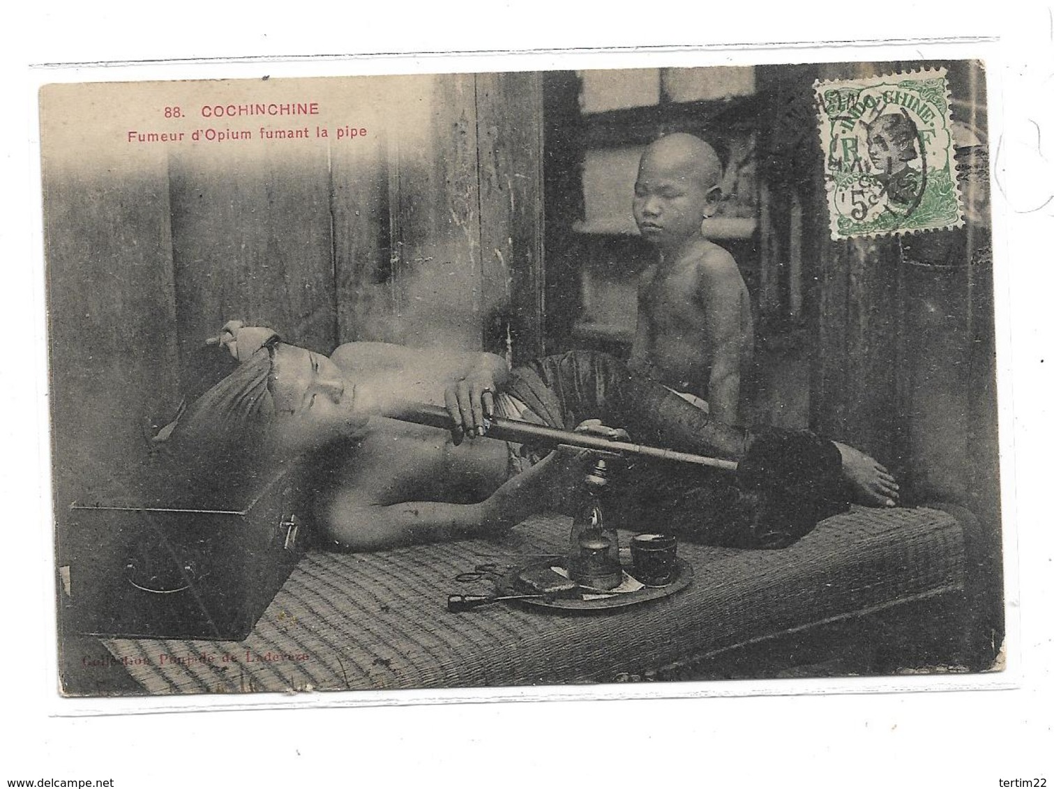 CPMJ3901 COCHINCHINE FUMEUR D OPIUM FUMANT LA PIPE - Vietnam