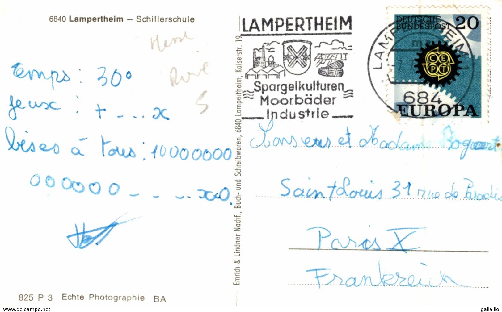 CPA RARE LAMPERTHEIM SCHILLERSCHULE - Lampertheim