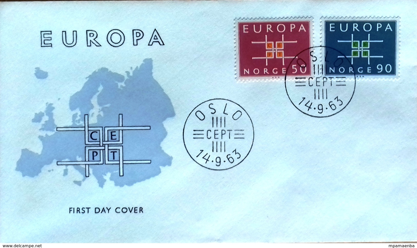 Norvège, FDC Europa, 1963 - FDC