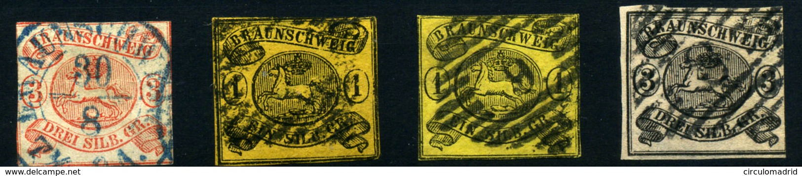 Alemania Nº 3, 7, 9. Año 1852/65. - Brunswick