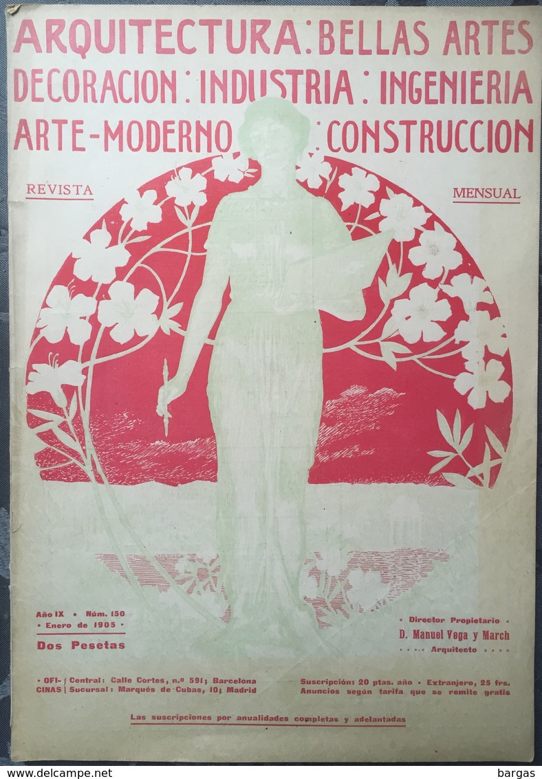 Revue D'architecture Art Nouveau Moderne Madrid Barcelona Espagne - Andere & Zonder Classificatie