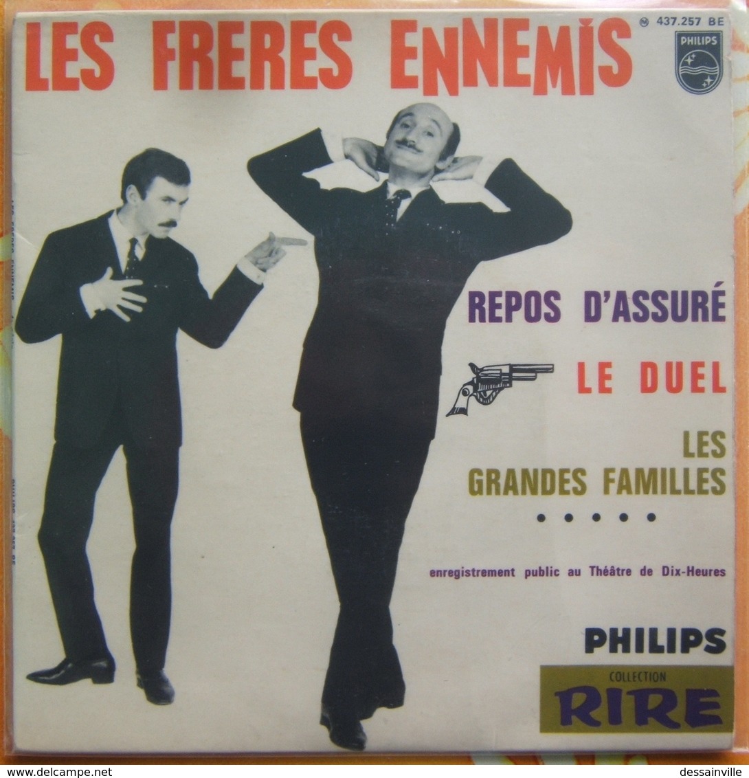 LES FRERES ENNEMIS - 45 Tours PHILIPS 437 257 BE - Enregistrement Public Théâtre De Dix-heures - Humor, Cabaret