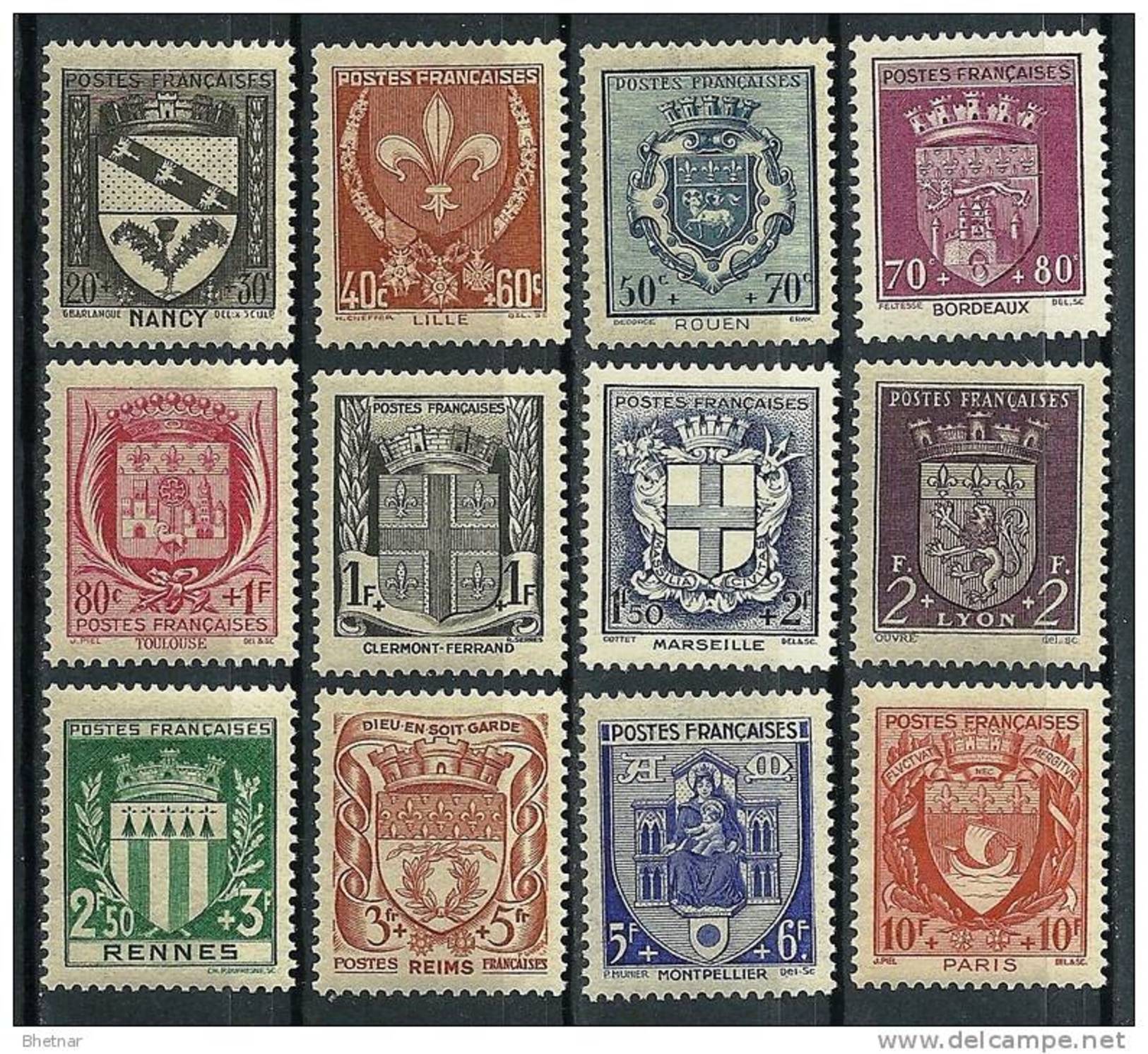 FR YT 526 à 537 " Armoiries De Ville " 1941 Neuf* - Unused Stamps