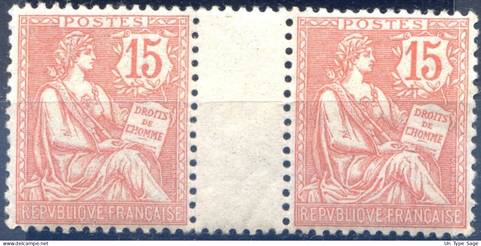 France Mouchon N°125 Neuf Pair Inter-panneau - (F606) - 1900-02 Mouchon