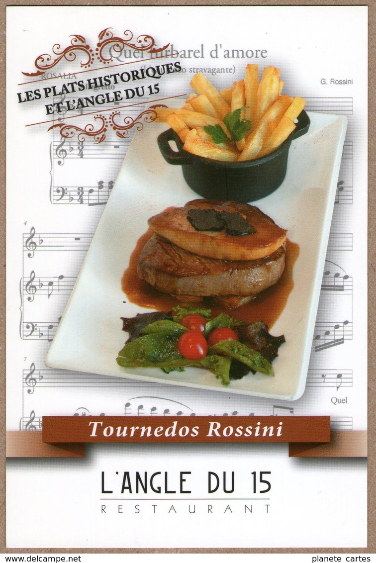 92 / Clamart - Restaurant "L'Angle Du 15"  - Tournedos Rossini (carte Pub) - Altri & Non Classificati