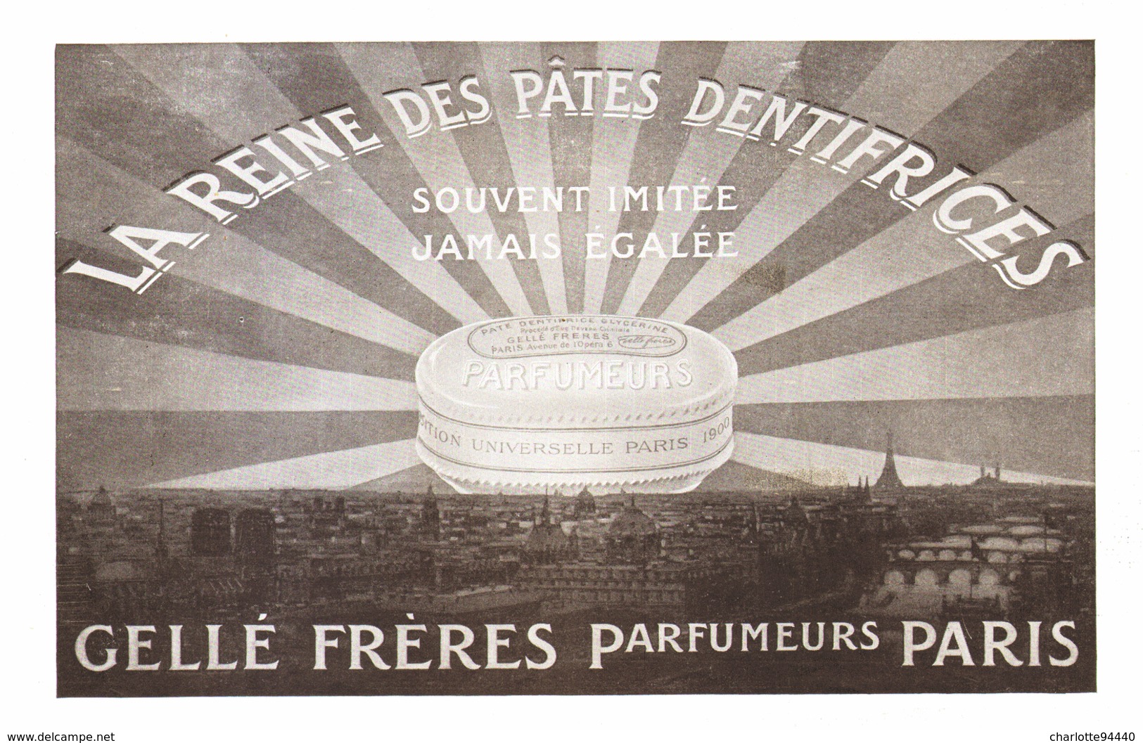 PUB PATES DENTIFRICE    " GELLE FRERES  " 1912 ( 3 ) - Autres & Non Classés