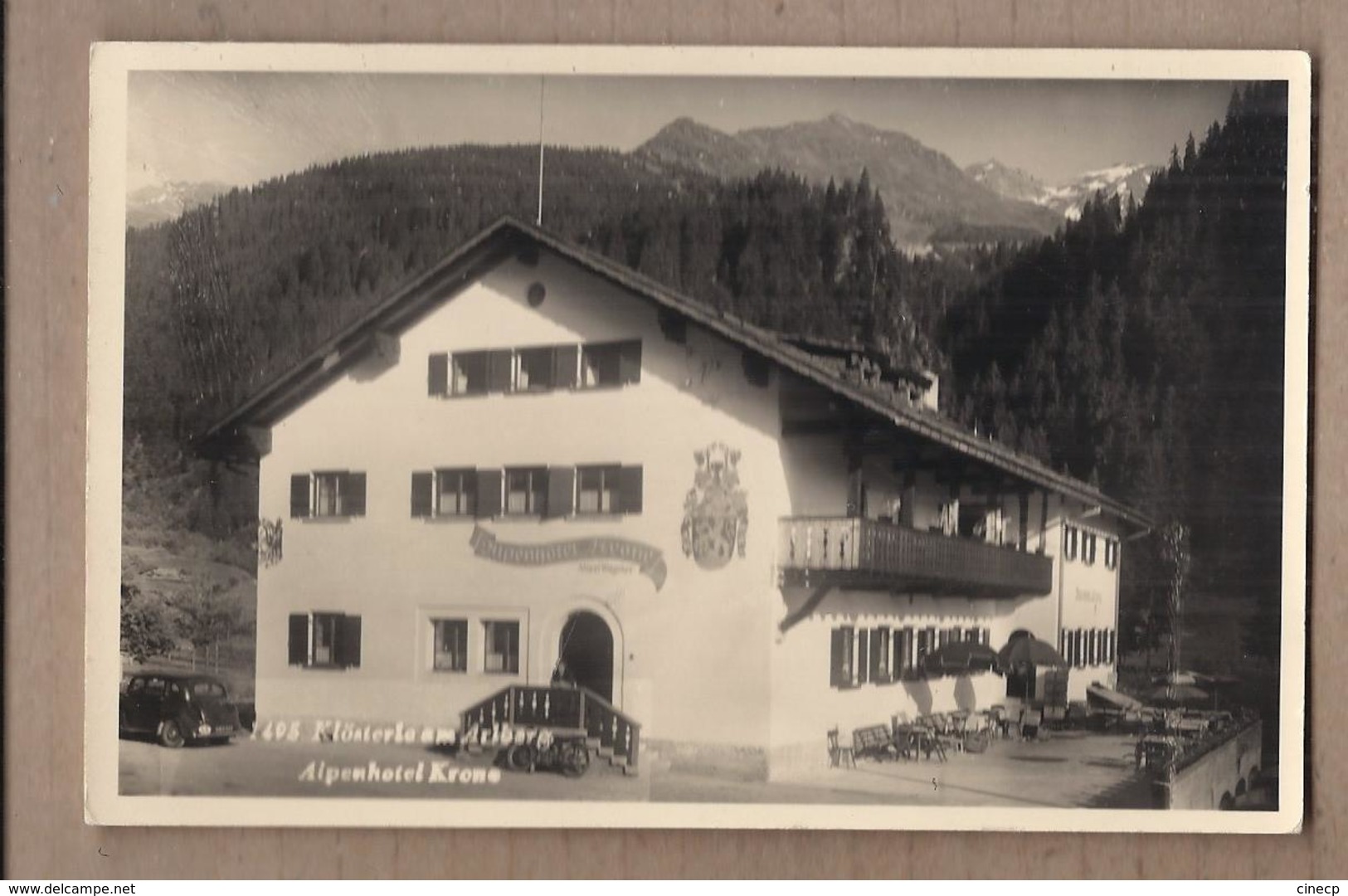 CPSM AUTRICHE - KLÖSTERLE Am ARLBERG - Alpenhotel Krone TB PLAN Hotel Etablissement Façade Terrasse AUTOMOBILE - Klösterle