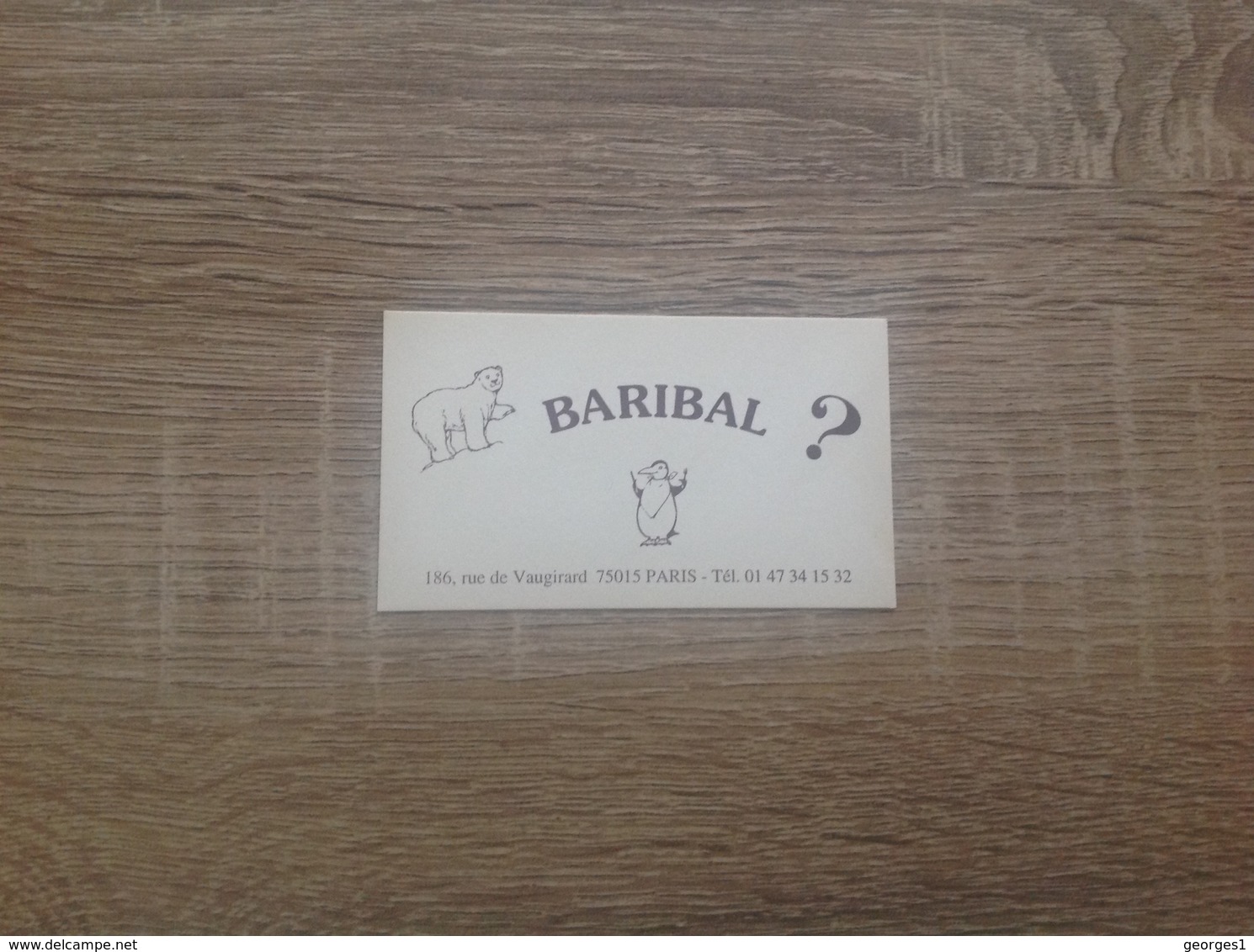 Carte De Visite De Brasserie Restaurant   Le Barribal   Paris 15eme - Cartoncini Da Visita