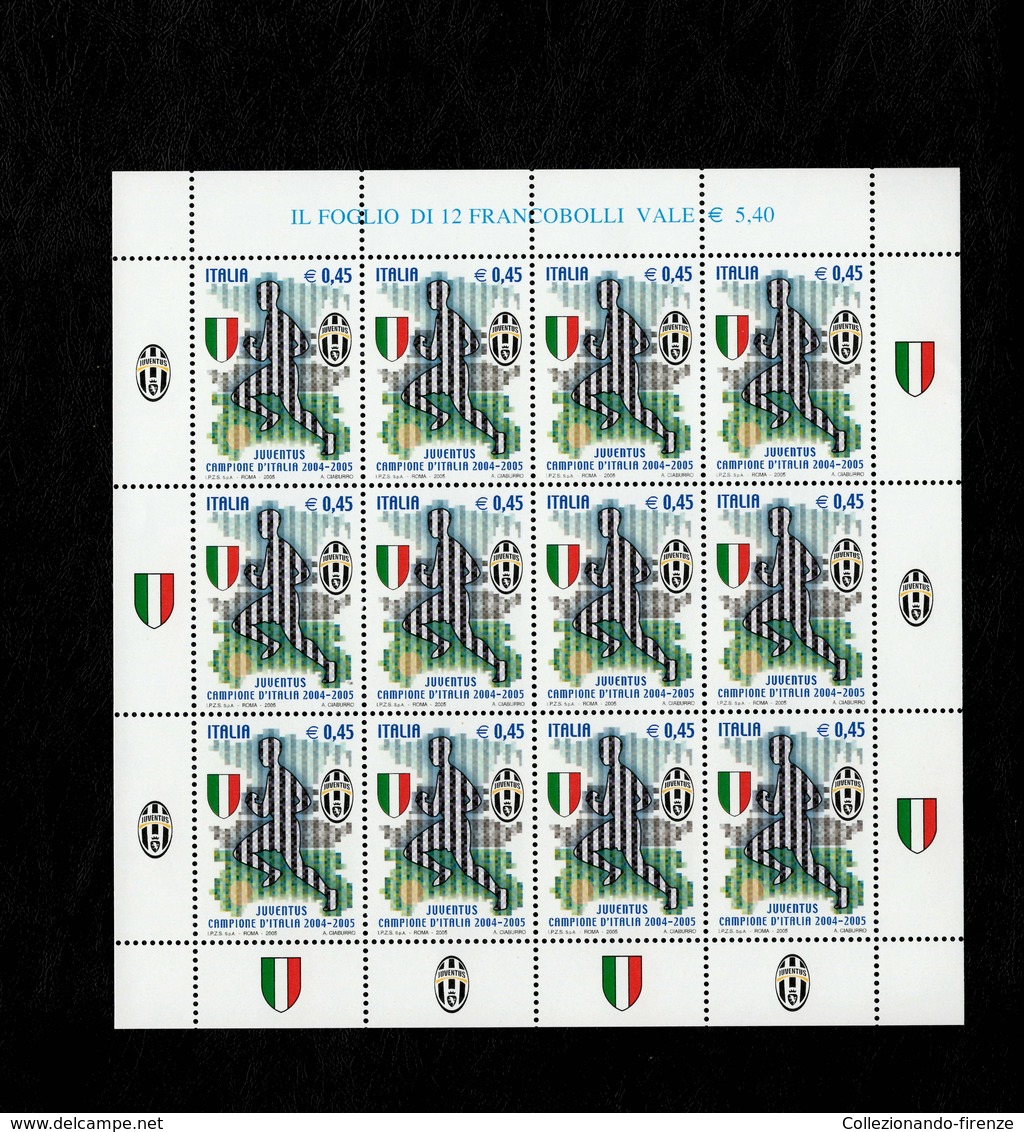 Italia 2005 Juventus Campione D'Italia Minifoglio Nuovo MNH** - Blocchi & Foglietti