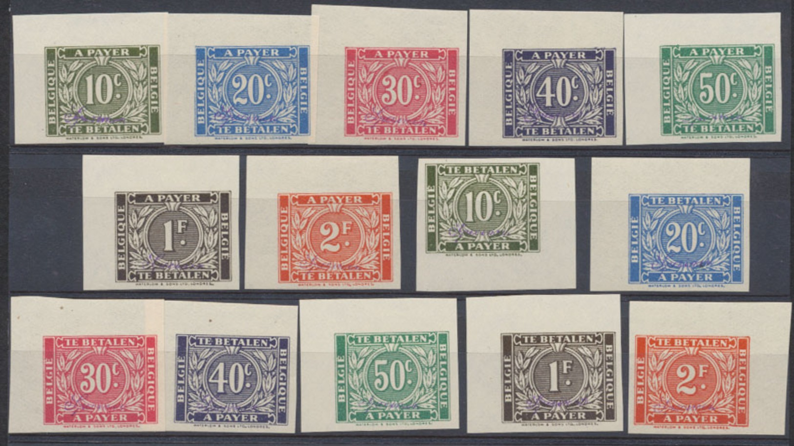 Taxe - Specimen : Série De 14 Valeurs ND + Surcharge SPECIMEN çàd TX49/55 Et TX49A/55A . Cote 150e SUP - Stamps