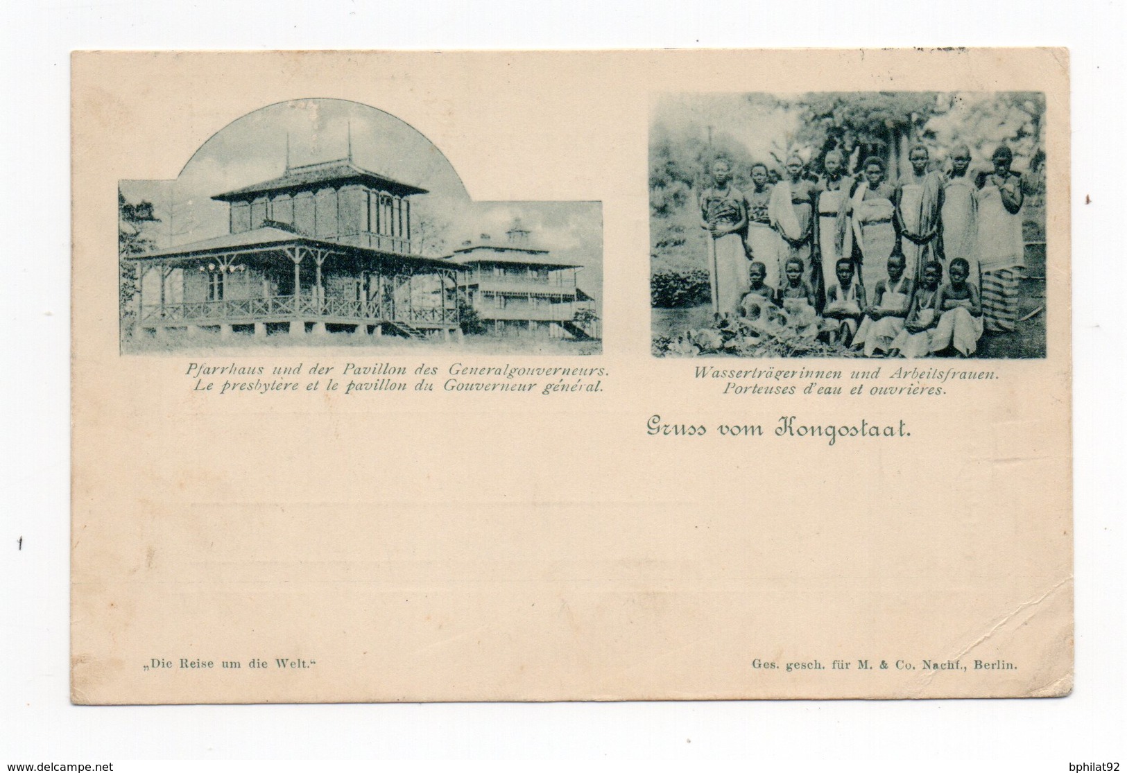 !!! PRIX FIXE : CONGO, CARTE ALLEMANDE DE KONGOSTAAT - RARE - Lettres & Documents