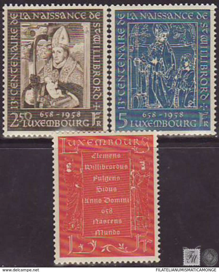 Luxemburgo 1958 Correo 542/44 ** 13º Centenario Del Nacimiento De San Willibror - Nuevos