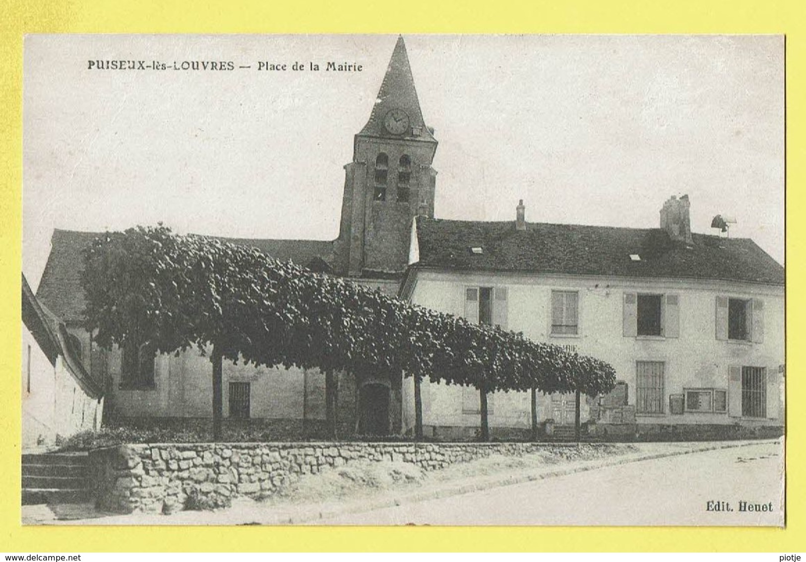 * Puiseux Les Louvres (Dép 95 - Val D'oise - France) * (Edit Heuet) Place De La Marie, église, Kirche, Church TOP Unique - Puiseux En France