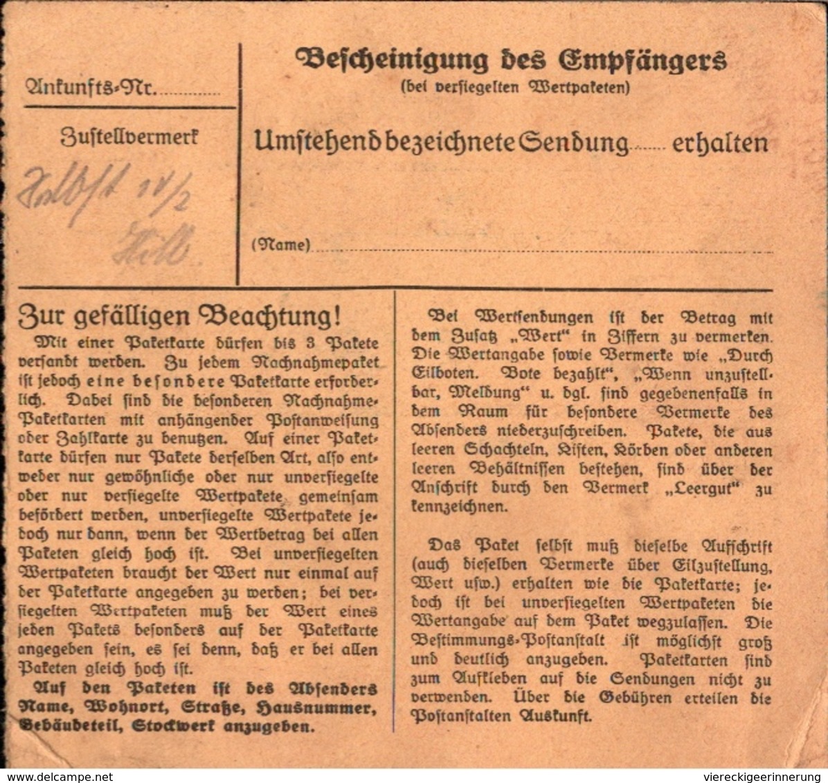 ! 1934  Paketkarte Deutsches Reich, Dannenberg Nach Crossen / Elster - Briefe U. Dokumente