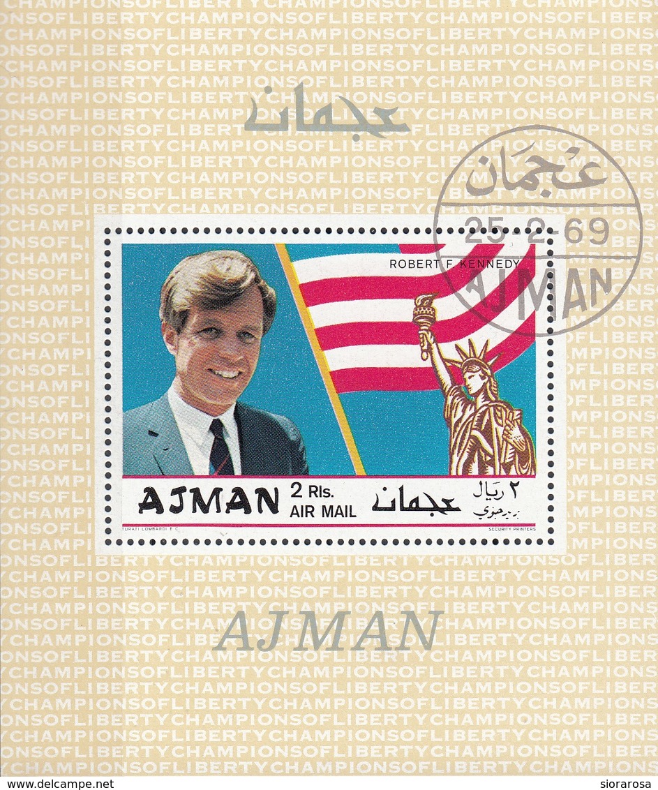 Ajman 1969 Bf. 143A Robert F. Kennedy Sheet Perf. CTO - Altri & Non Classificati