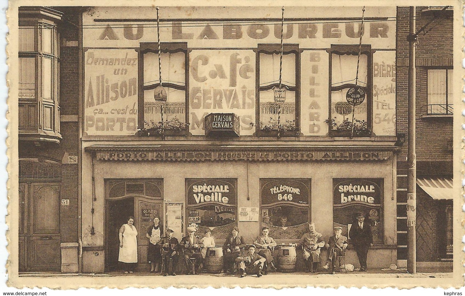 MOUSCRON : Café Du Laboureur - SUPERBE - TRES RARE CPA - Mouscron - Moeskroen