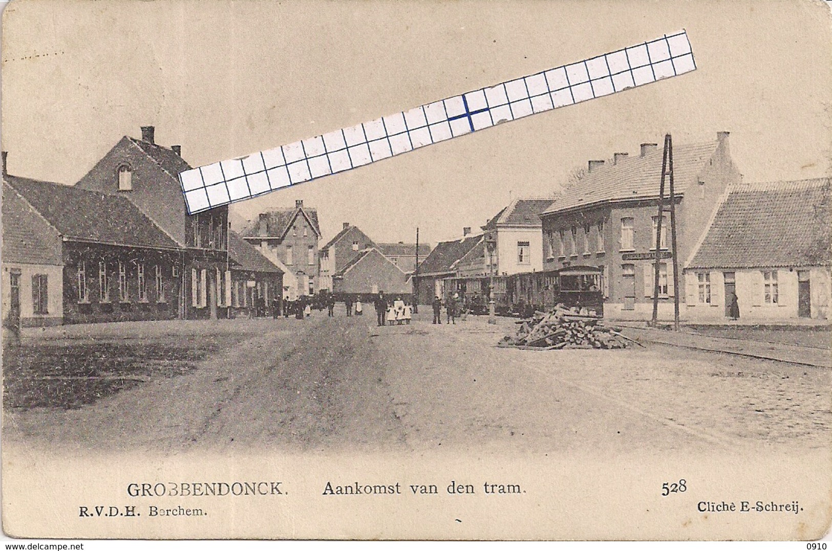 GROBBENDONCK"AANKOMST VAN DE STOOMTRAM"CLICHE E.SCHREIJ - Grobbendonk