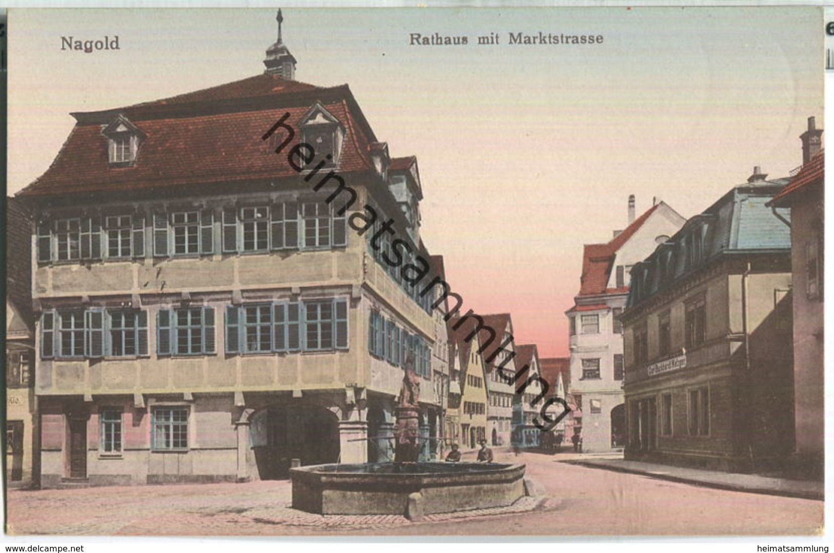 Nagold - Rathaus Mit Marktstrasse - Verlag H. Rubin & Co. Dresden-Blasewitz - Nagold