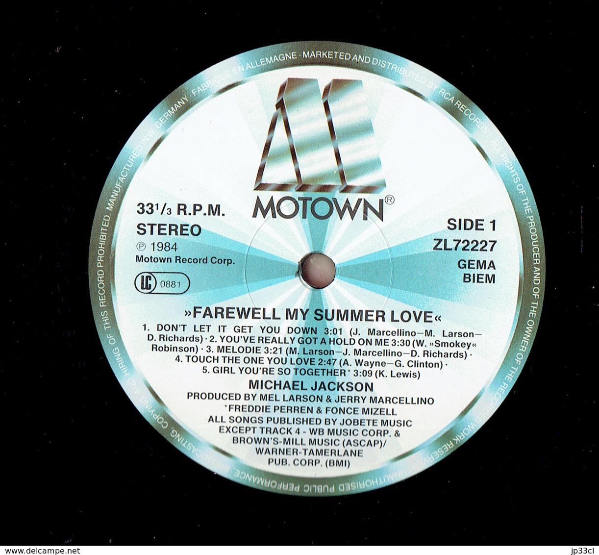 Michael Jackson Farewell My Summer Love 33 T Never Before Available From The Platinum Vaults Of Motown 1984 - Disco, Pop