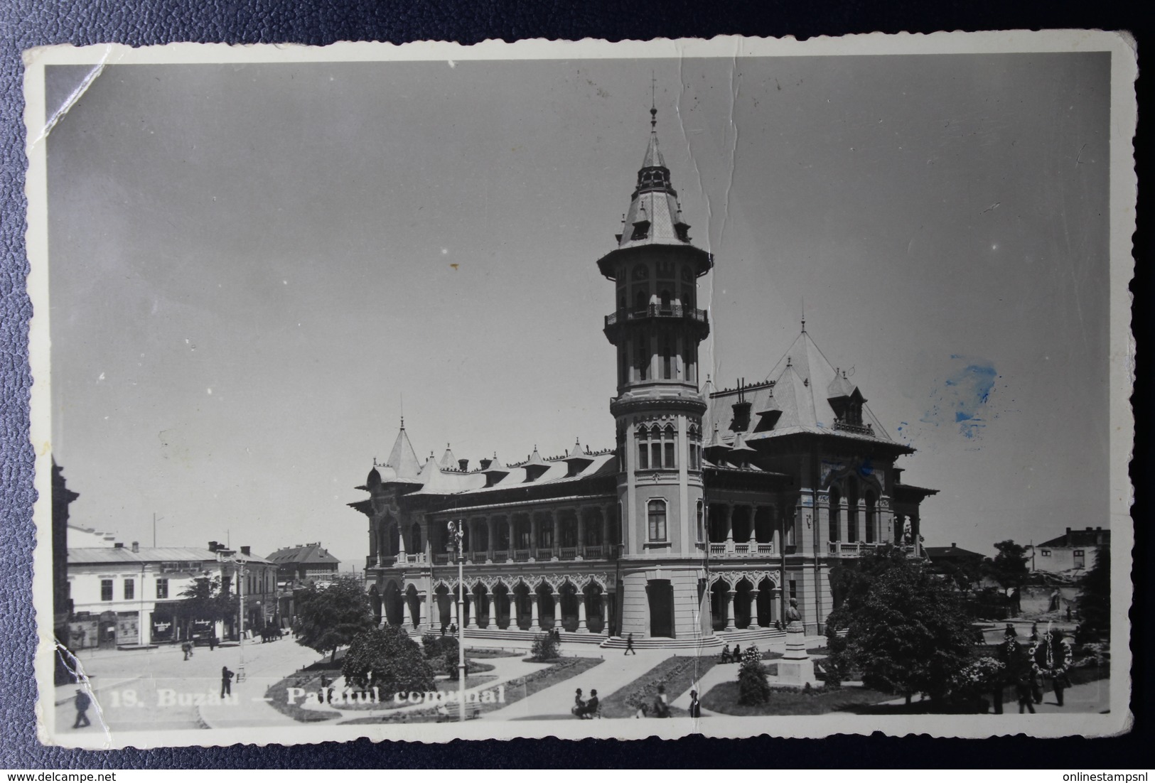 Romania Picture Postcard  Postal Use Of Tax Stamps From Bazau Cds To Carnauti 1938, Fold In Card - Storia Postale