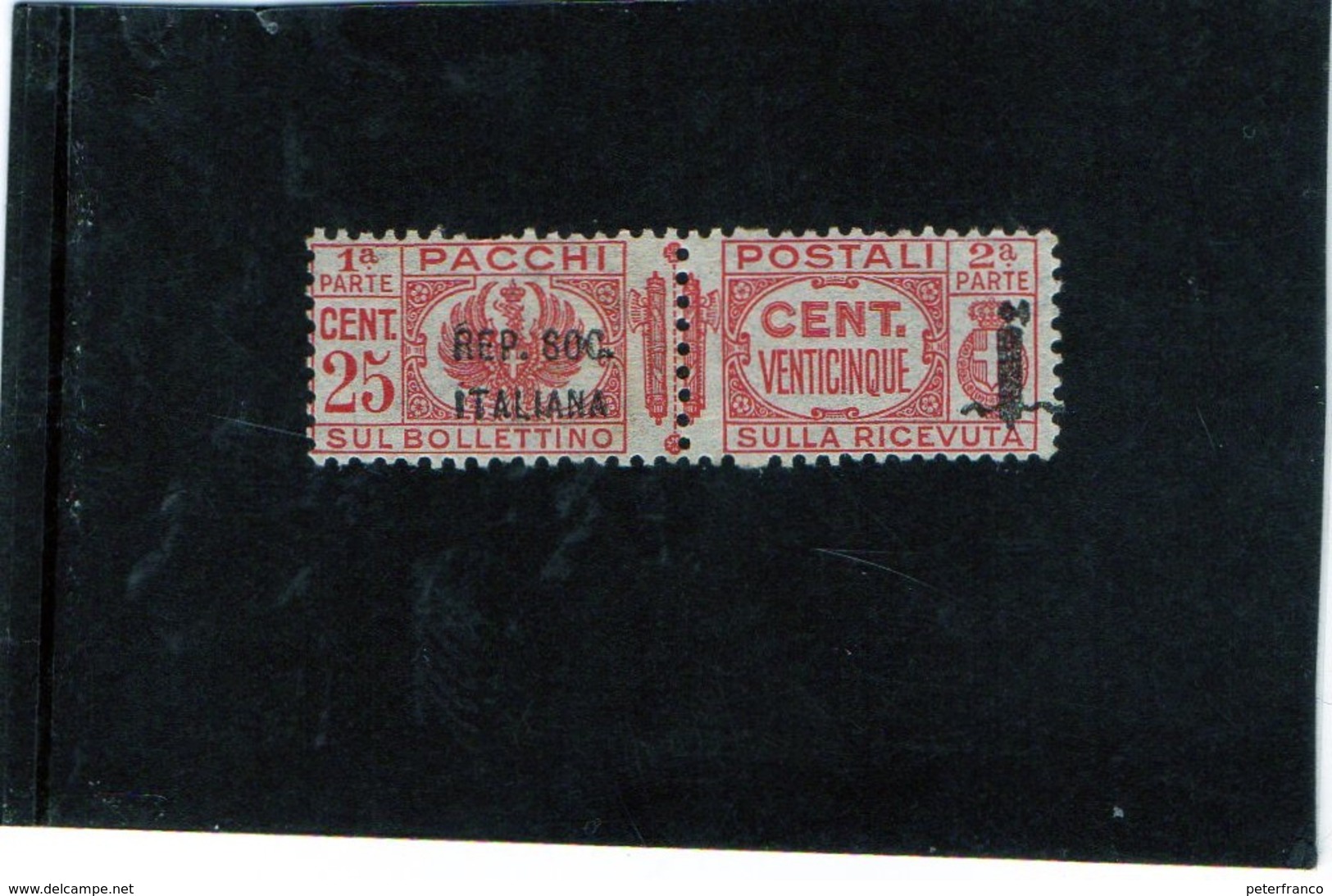 CG3 - 1944  Italia  Rep: Sociale Italiana - Pacchi Postali - Colis-postaux