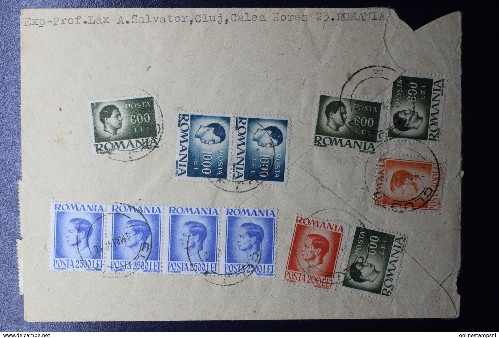 Romania Airmail Cover Inflation Period, Mixed Stamps From Cluj To Geneva Switserland 1948  31.000 L Rate Cover - Brieven En Documenten
