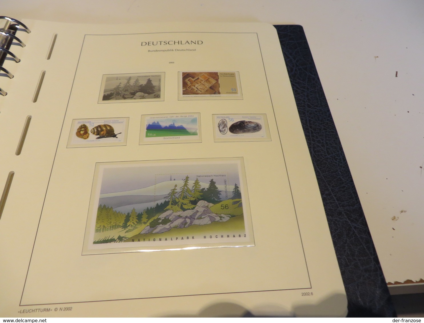 DEUTSCHLAND  2001 bis 2005  LEUCHTTURM - FALZLOS - VORDRUCKTEX  mit   ** /  MARKEN im BINDER