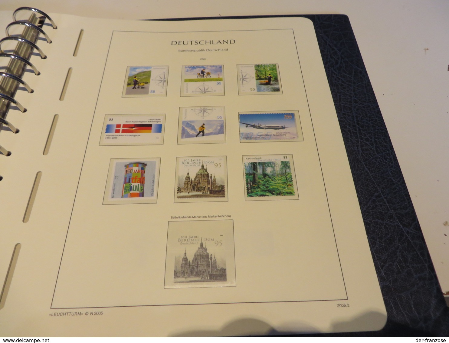 DEUTSCHLAND  2001 bis 2005  LEUCHTTURM - FALZLOS - VORDRUCKTEX  mit   ** /  MARKEN im BINDER