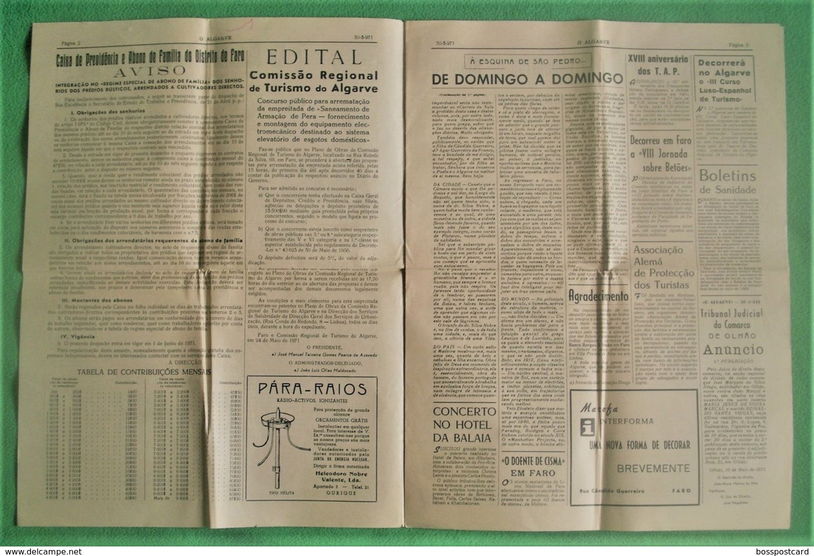 Faro - Jornal O Algarve Nº 3296 De 30 De Maio De 1971 - Algemene Informatie
