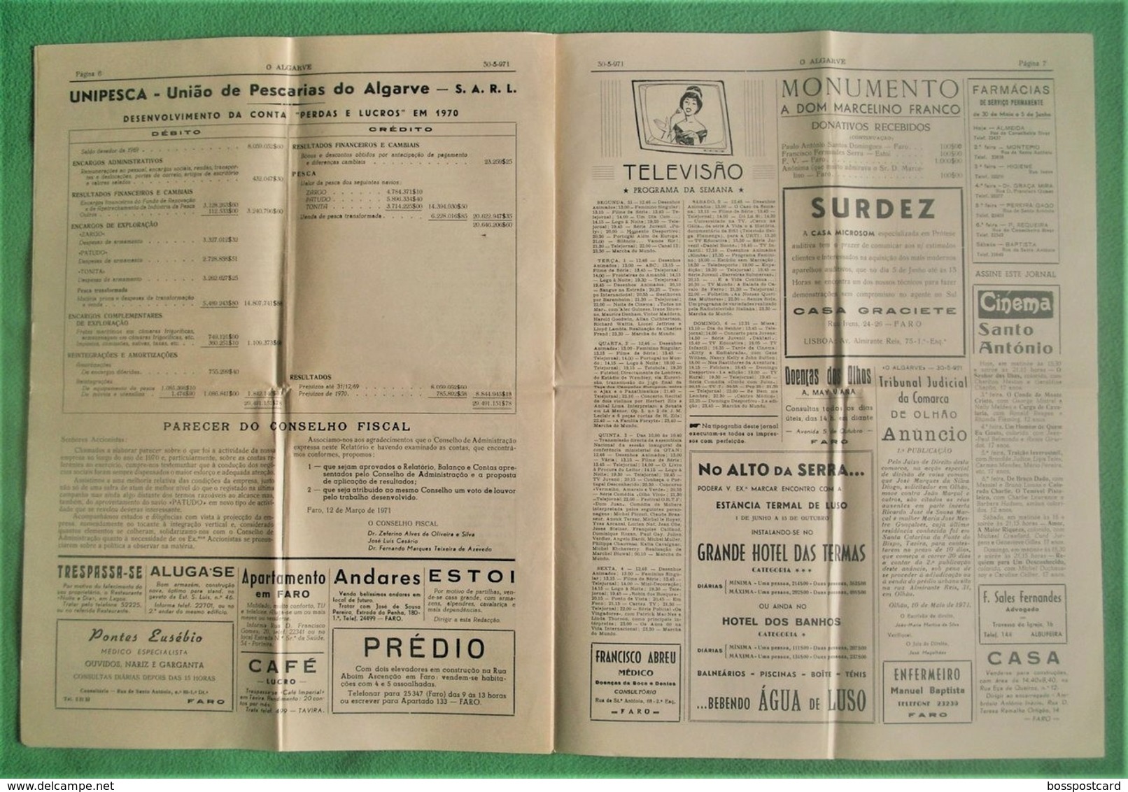 Faro - Jornal O Algarve Nº 3296 De 30 De Maio De 1971 - Informations Générales