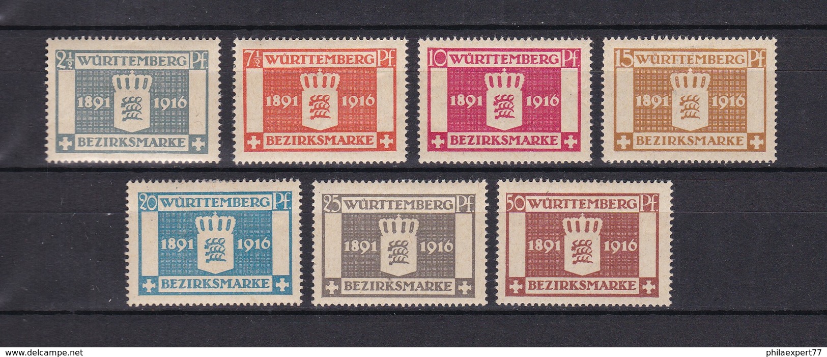 Württemberg - Dienstmarken - 1916 - Michel Nr. 123/129 - Ungebr. - Other & Unclassified