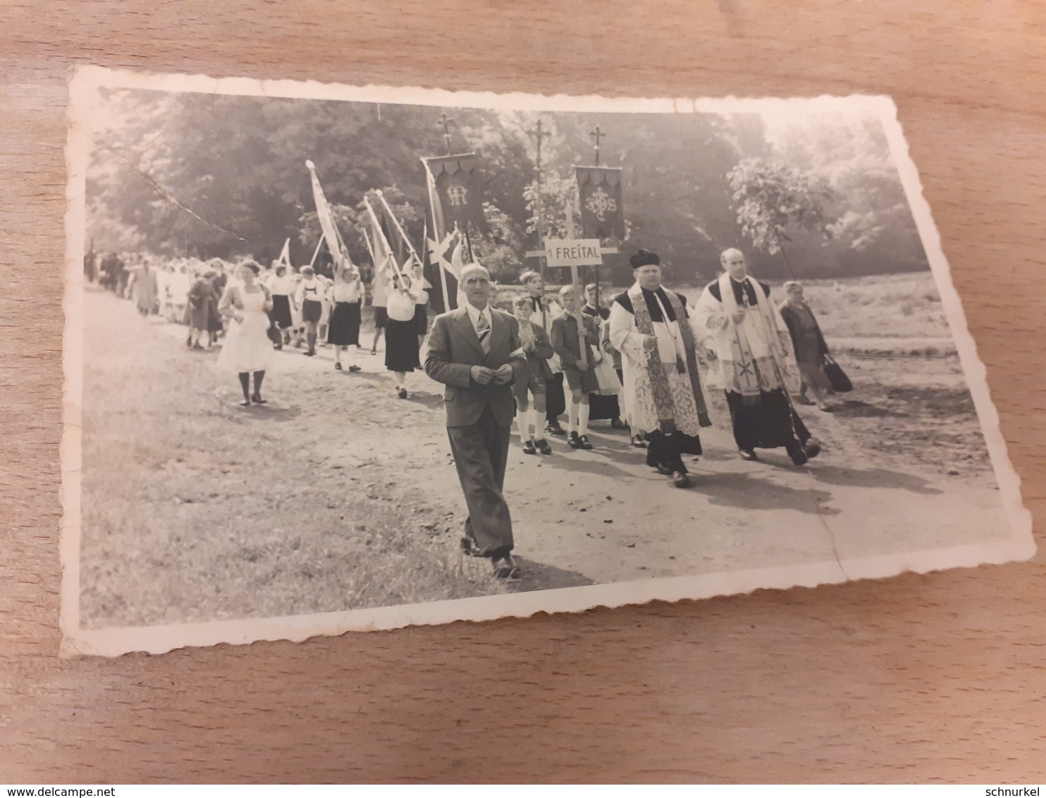 FREITAL - FOTO DITTRICH - PROZESSION - STANDARTEN - JHS - PRIESTER MIT PFAFFENHUETCHEN - SCHILD FREITAL - Sonstige & Ohne Zuordnung