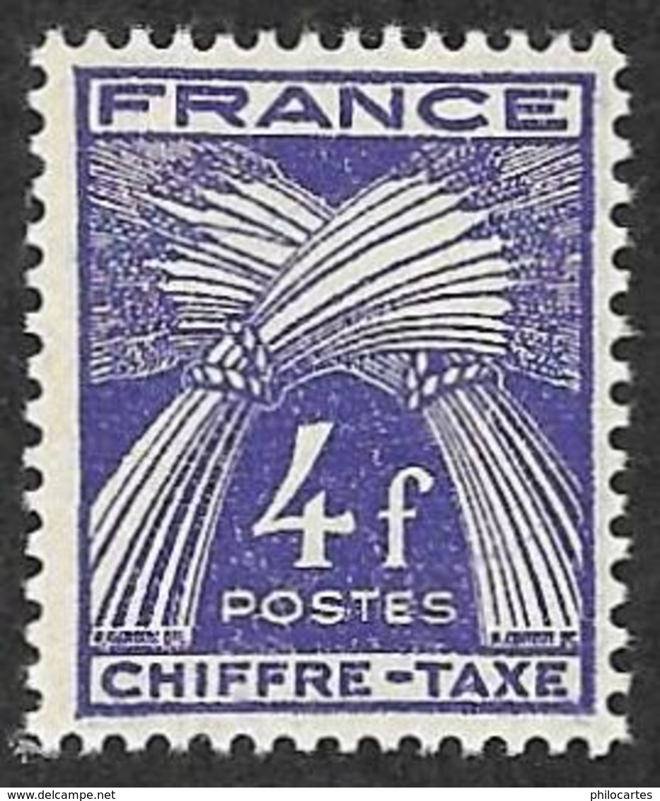 TAXE  N°  74 -  Chiffre-Taxe Gerbes  4f - NEUF** - Cote  7e - 1859-1959 Mint/hinged