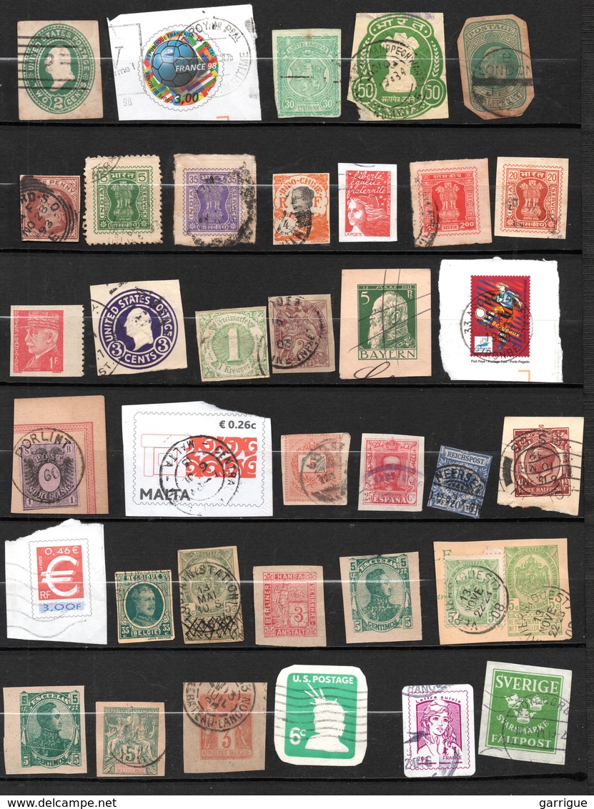 MONDE ENTIER : Grand Vrac De Fragments D'entiers Postaux - Vrac (max 999 Timbres)