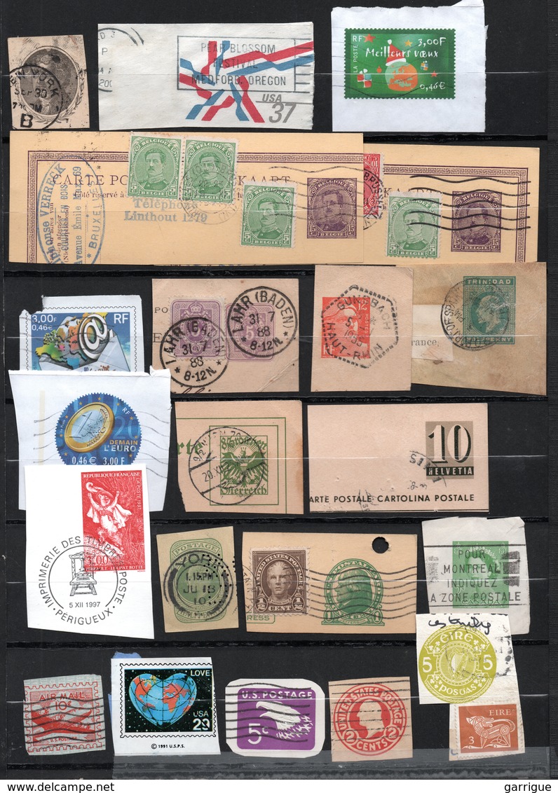 MONDE ENTIER : Grand Vrac De Fragments D'entiers Postaux - Vrac (max 999 Timbres)