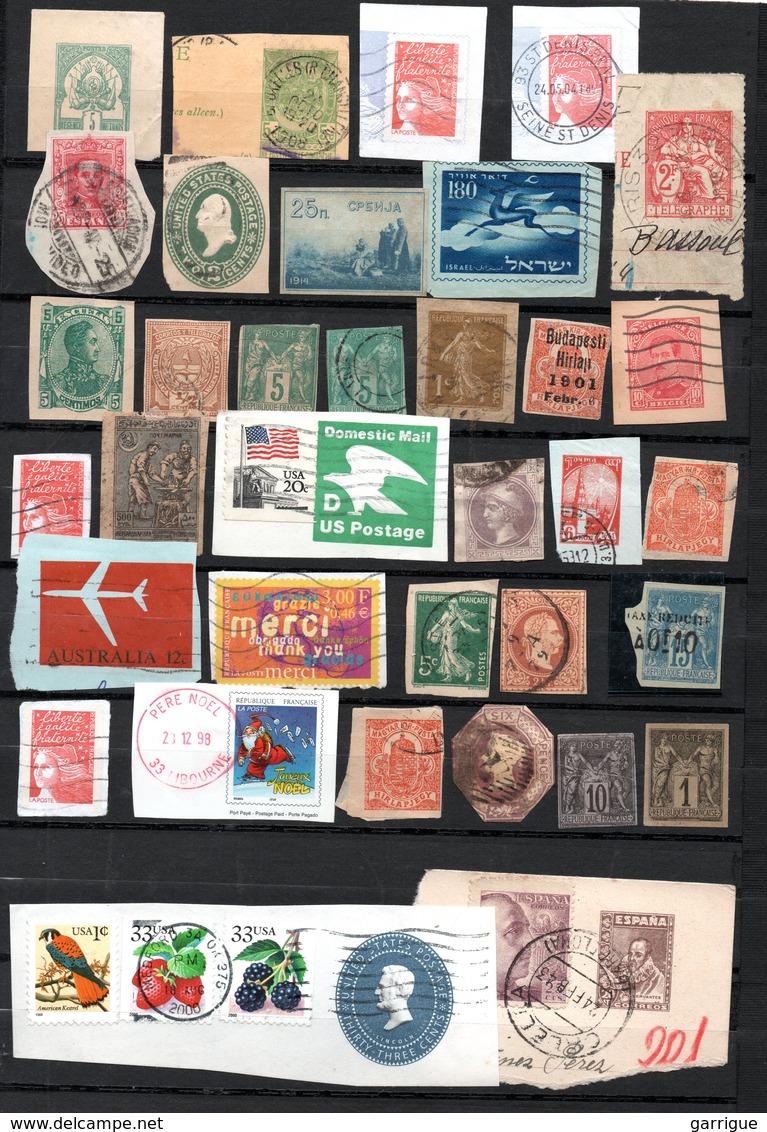 MONDE ENTIER : grand vrac de fragments d'entiers postaux