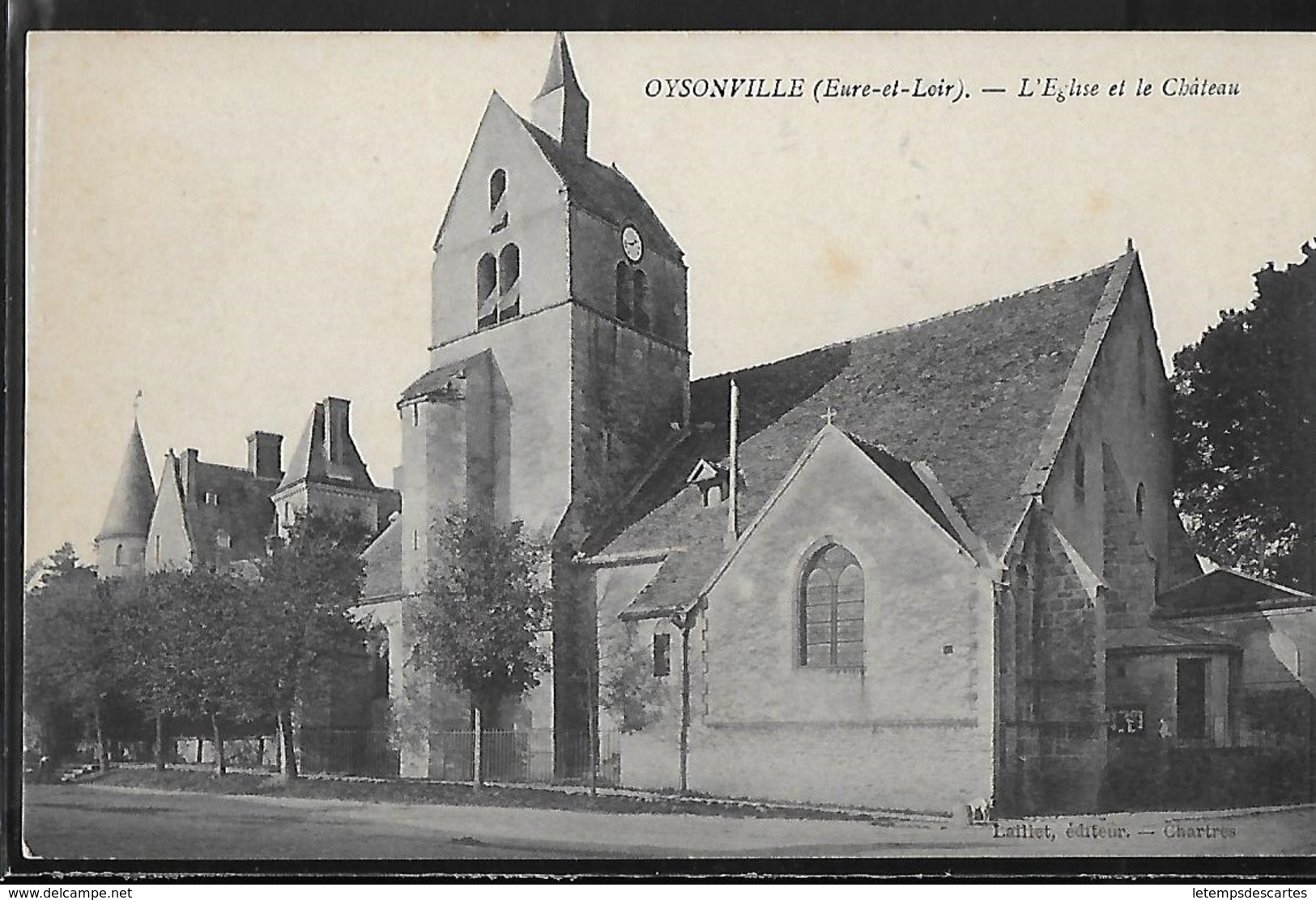 CPA 28 - Oysonville, L'Eglise Et Le Château - Other & Unclassified