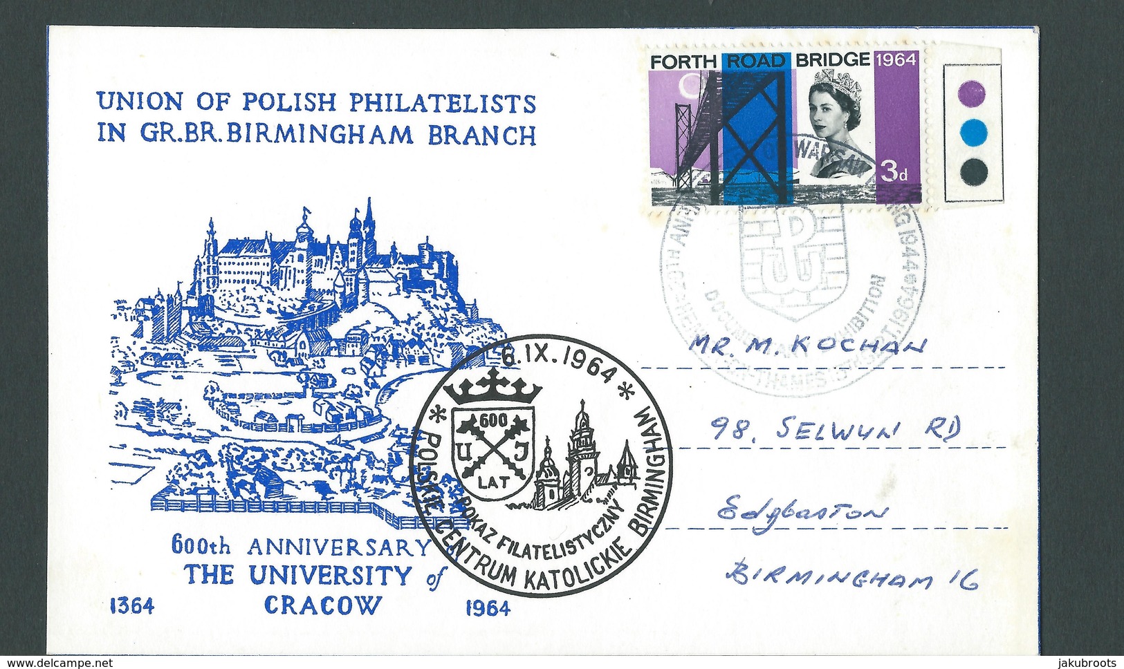 1964. CARD.600th. ANNIVERSARY  OF  THE  UNIVERSITY OF  KRAKOW PHILATELIC  EXHIBITION - Other & Unclassified