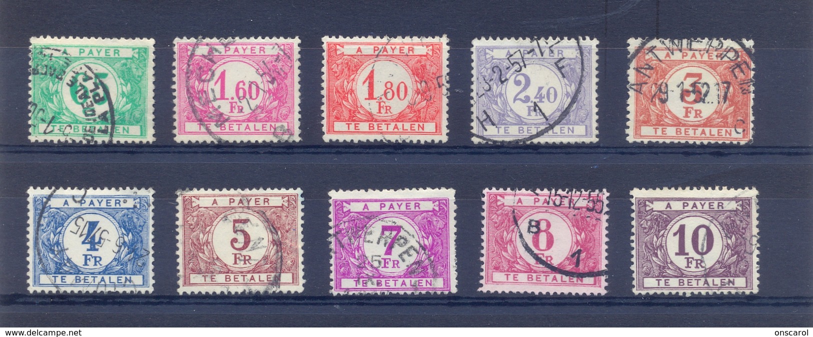 Nrs. TX56/TX65 Gestempeld 31 Côte - Briefmarken