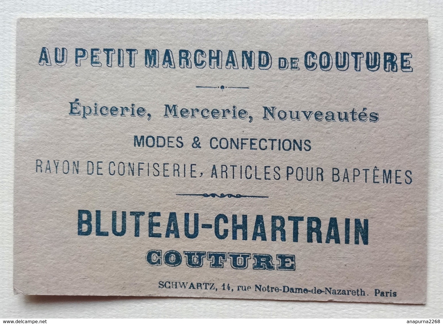 CHROMO DEVINETTE....+- 1890  .....CAPITAINE..PERMISSION....PUB : COUTURE BLUTEAU CHARTRAIN - Other & Unclassified